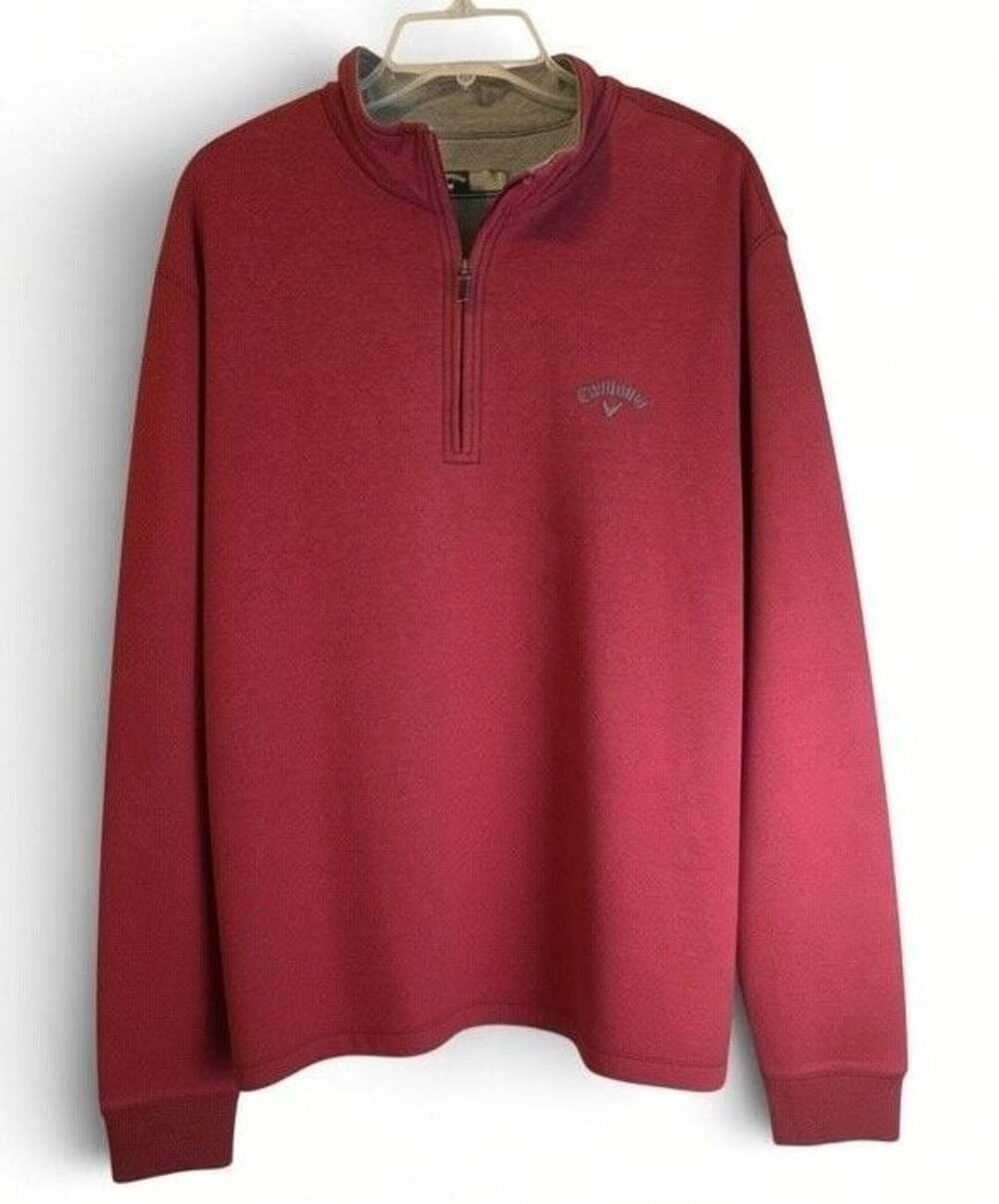 Callaway 1/4 Zip Pullover Size XL Red Golf Sweater